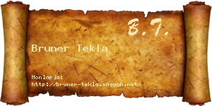Bruner Tekla névjegykártya